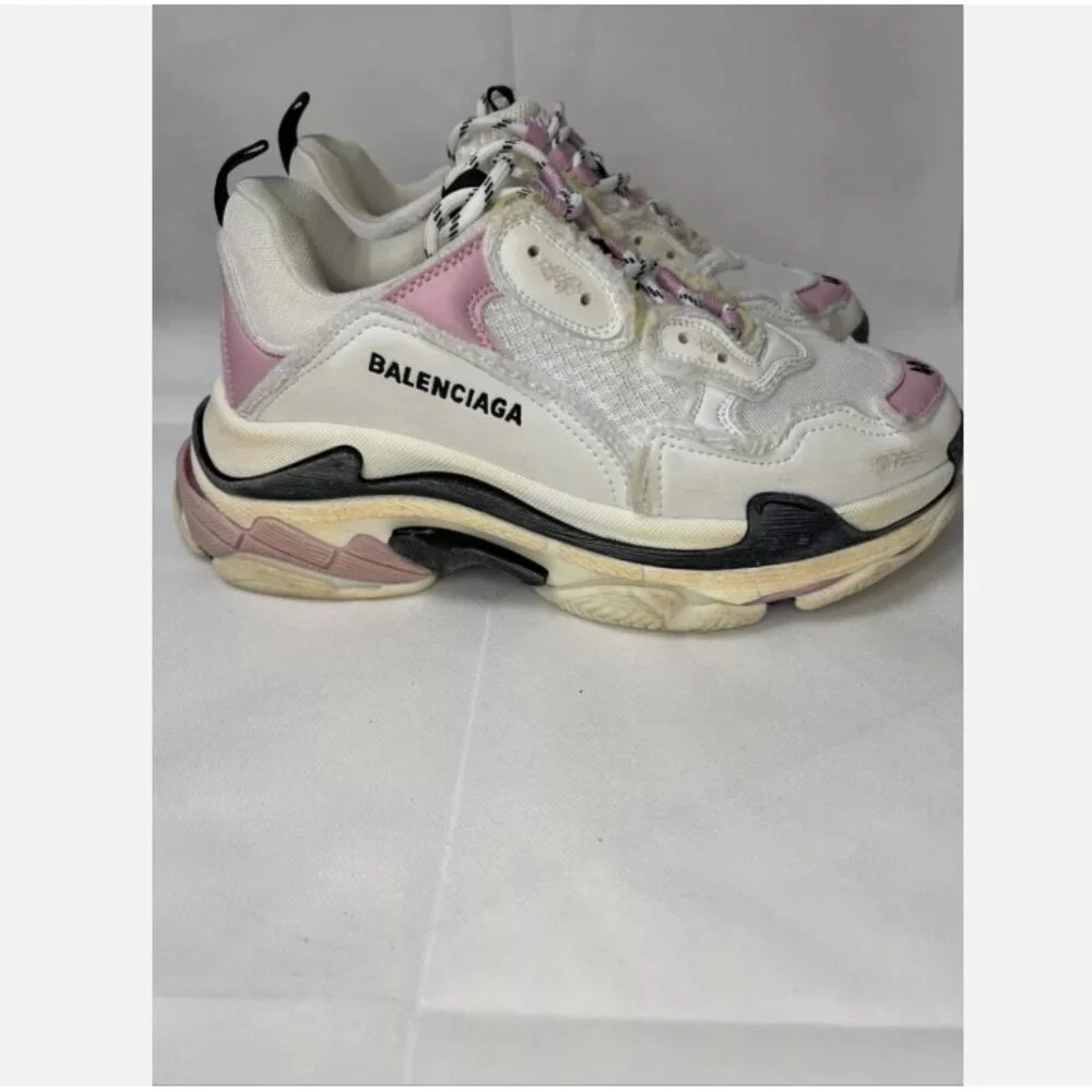 BALENCIAGA TRIPLE S MEN'S SNEAKERS MESH AND LEATHER SIZE 7 - Picture 3 of 7